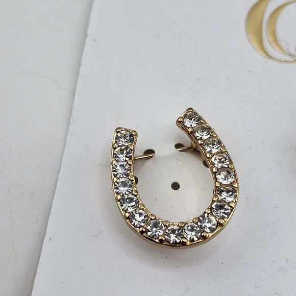 Nwt Charming Charlie‎ Lucky Pin Brooch Set Elephant Clover Horseshoe - Picture 4 of 6